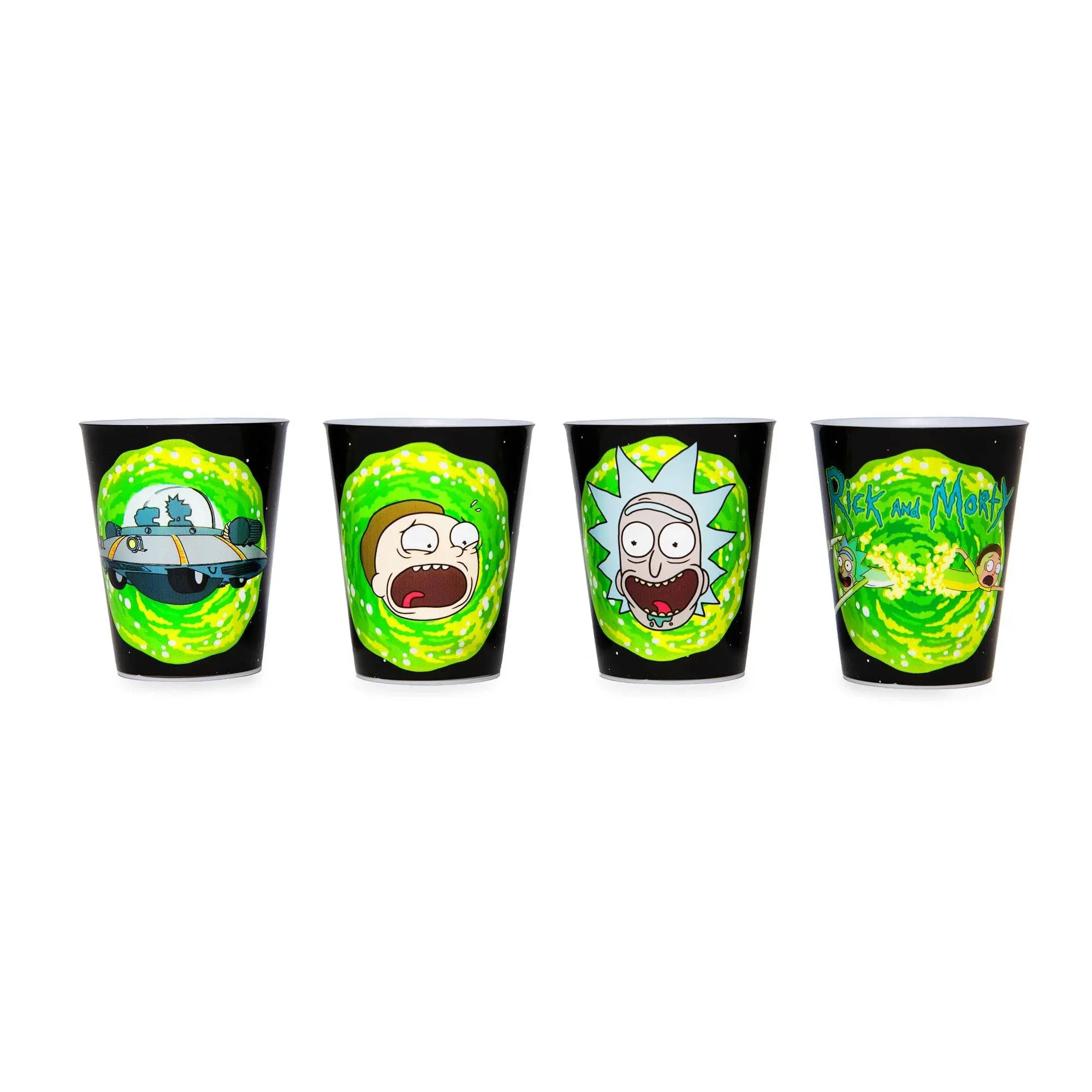 Rick and Morty 4 Piece 1.5oz Mini Plastic Cup Set