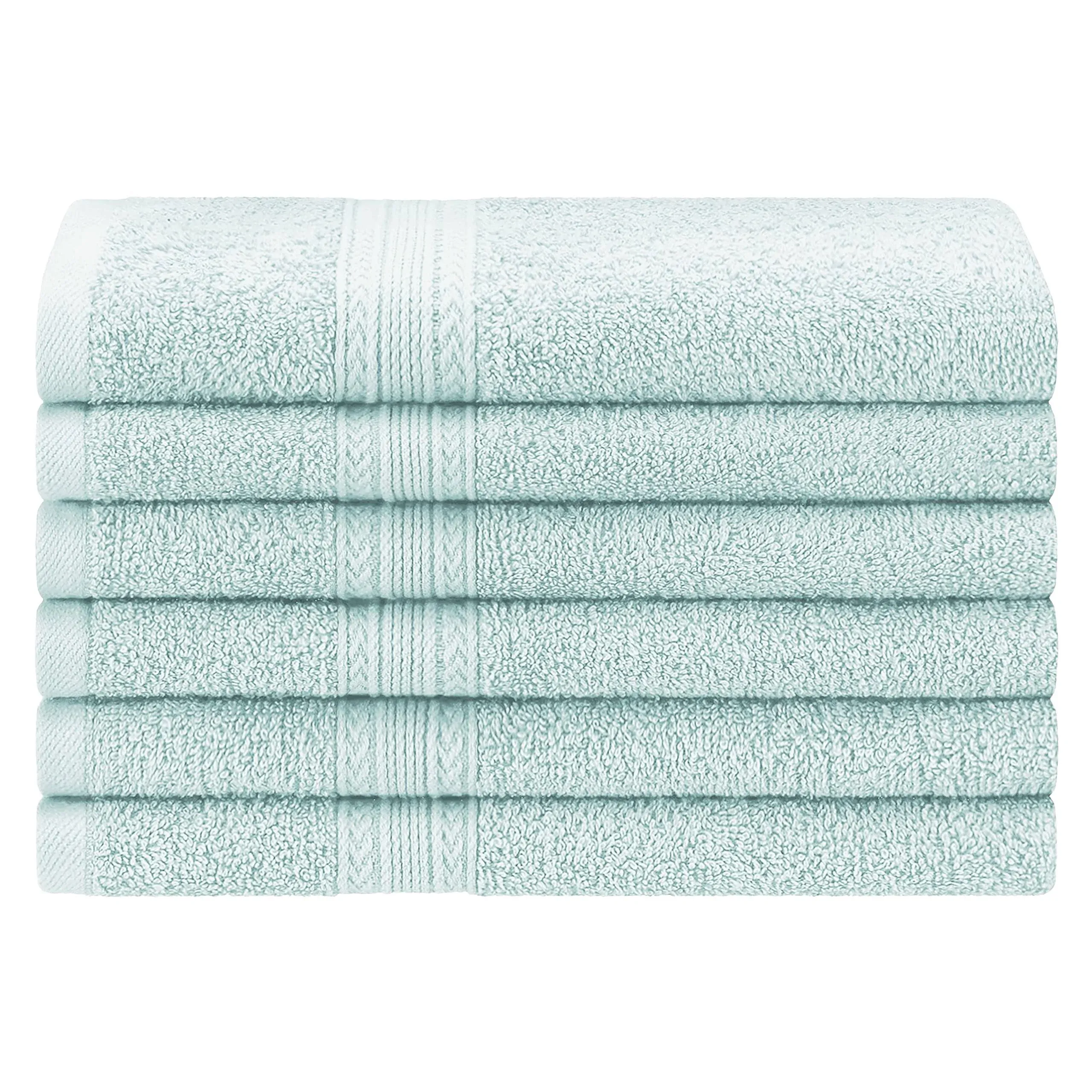 Superior Eco-Friendly Cotton 12-Piece Towel Set for Home, Dorm, Apartment Essentials, Absorbent, Fast Drying, Soft, Includes 4 Bath, 4 Hand, 4 Washcloths/Face Towels, Bathroom Basics, Aqua Marine