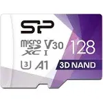 Silicon Power 128GB Micro SD Card U3 SDXC Up to 100MB/s High Speed Memory Card for Cams, DJI Pocket and Drones