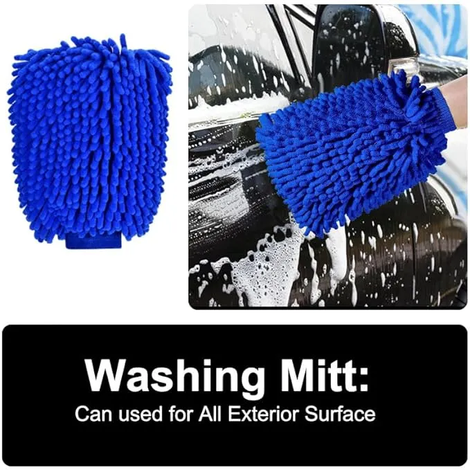 Fitosy Car Wheel Rim Tire Brush Set, Car Detailing Wash Kit, Long Soft Wheel