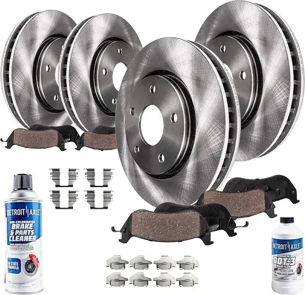 Detroit Axle - Brake Kit for Ford 2013-2016 Escape 2014-2018 Transit Connect Disc Brakes Rotors Ceramic Brake Pads Replacement : 12.60" inch Front and 11.02" inch Rear Rotor