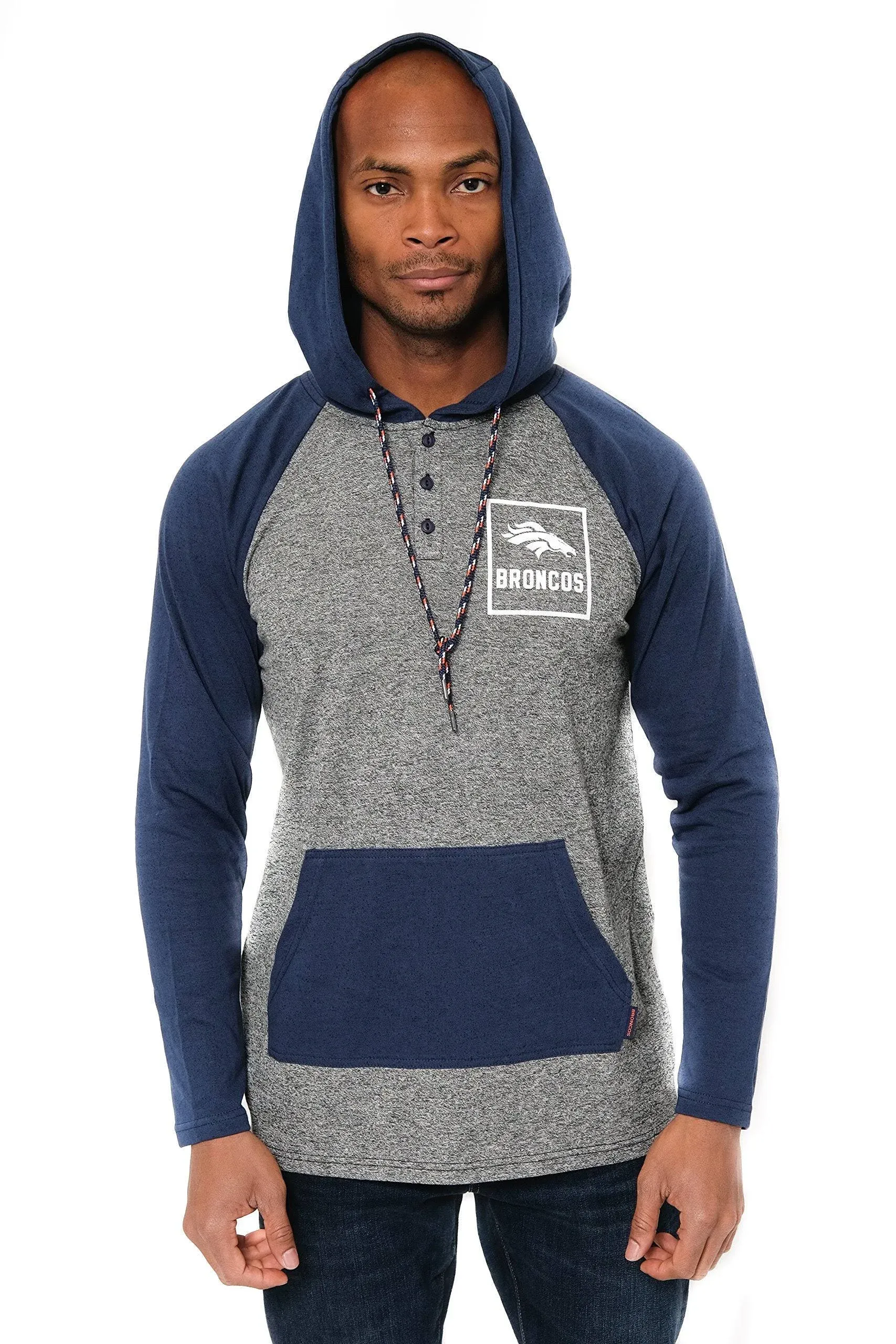 Ultra Game NFL Mens Fleece Hoodie Pullover Sweatshirt Henley