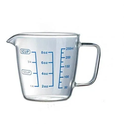 250ml 500ml Heat-resisting Glass Measuring Cup Milk Scale Microwave Measure Jug (250ml)