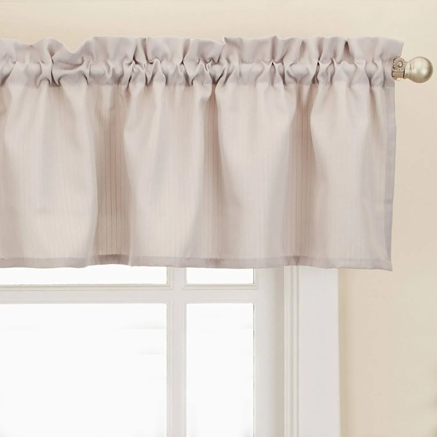 Sweet Home Collection Opaque Ribcord Kitchen Curtains Valance, Gray