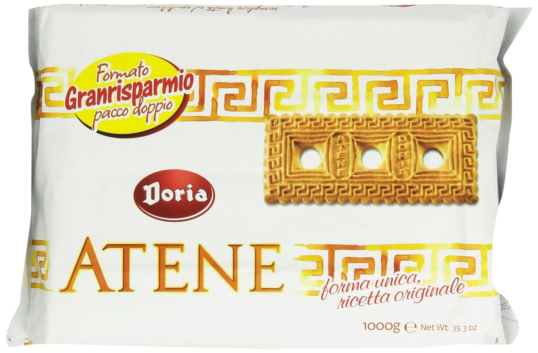 Doria: "ATENE" shortbread biscuits - 35.3 Oz (1000g) Pack - [ Italian Import ]