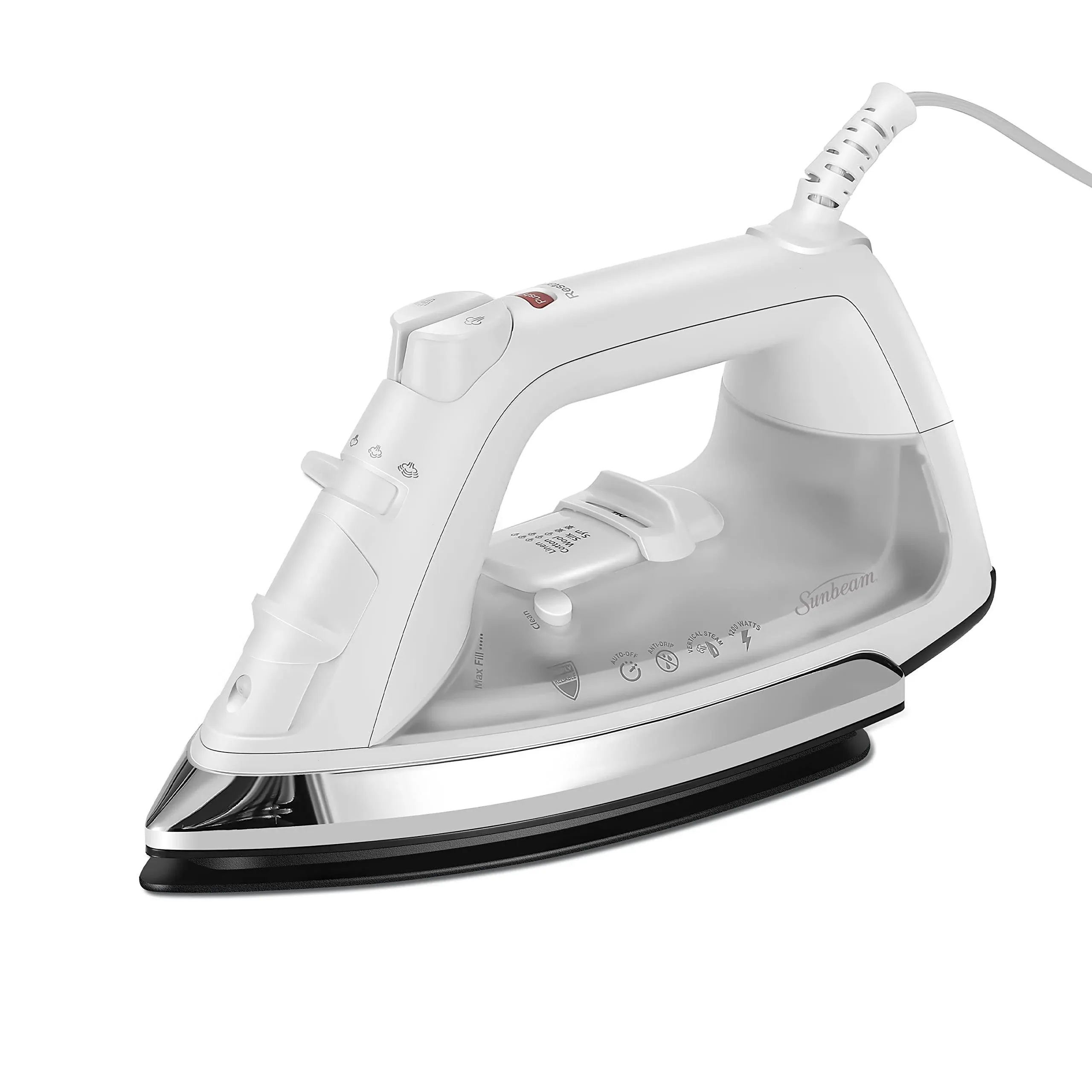 Sunbeam Classic 1200 Watt Mid-Size Anti-Drip Non-Stick Soleplate Iron