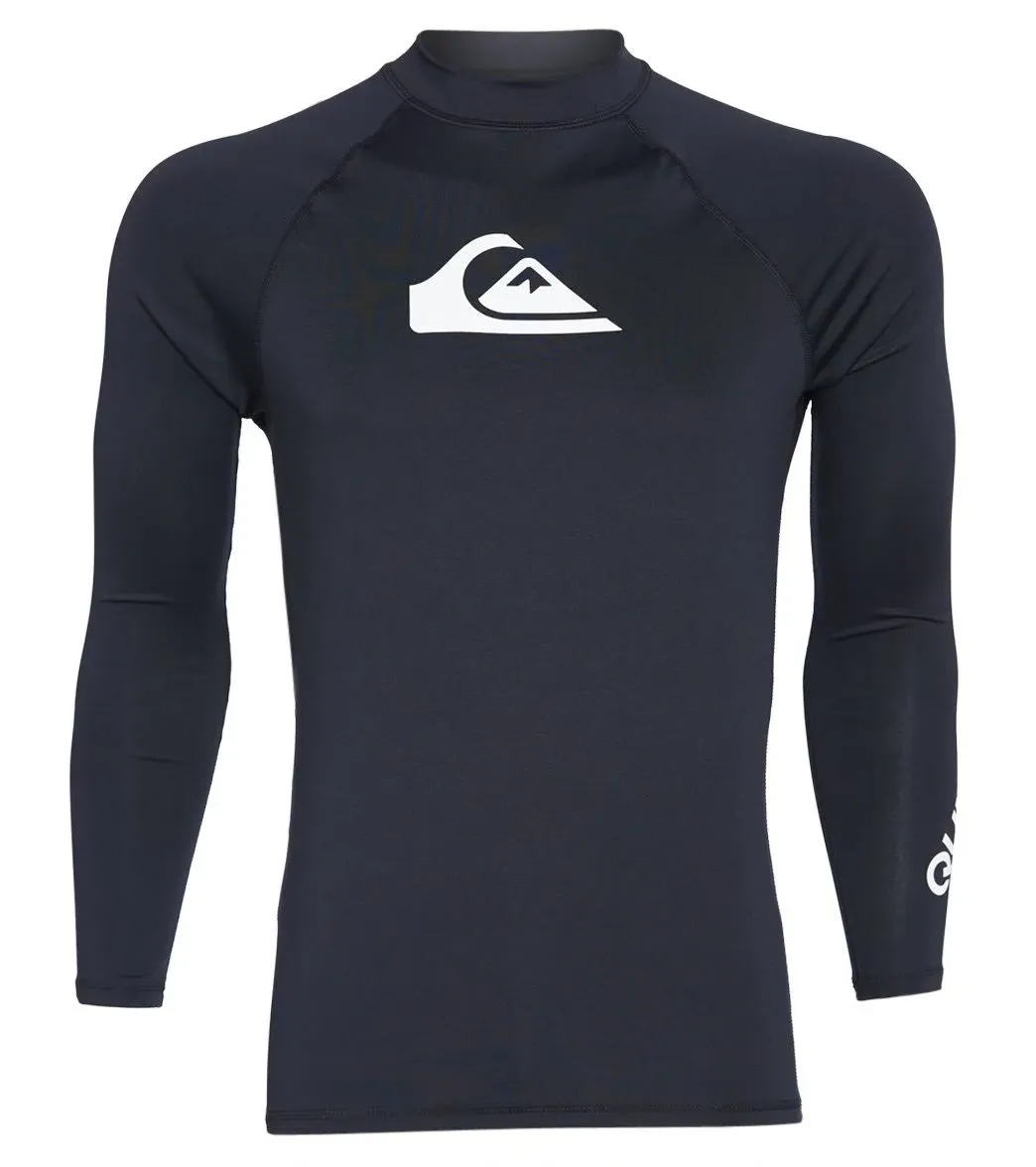 Quiksilver All Time Long Sleeve Rash Guard - Black - Swimoutlet.com