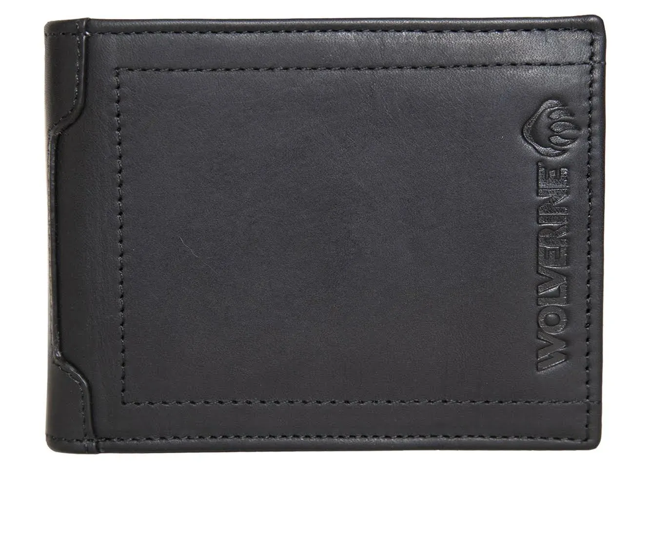 WOLVERINE Men's RFID Blocking Rugged Passcase Wallets (Avail in Cotton Canvas Or Leather), Raider Bifold-Black, One Size