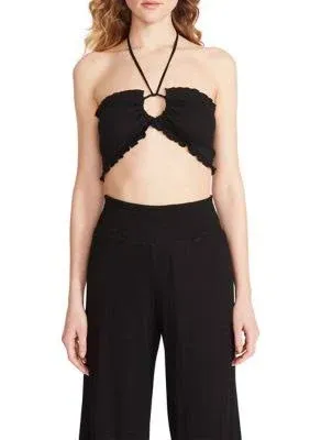 Bb Dakota by Steve Madden Catch A Glance Halter Crop Top in Black