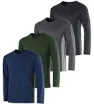 Real Essentials Men's Dry-Fit Long Sleeve UPF 50+ Sun Protective Shirt