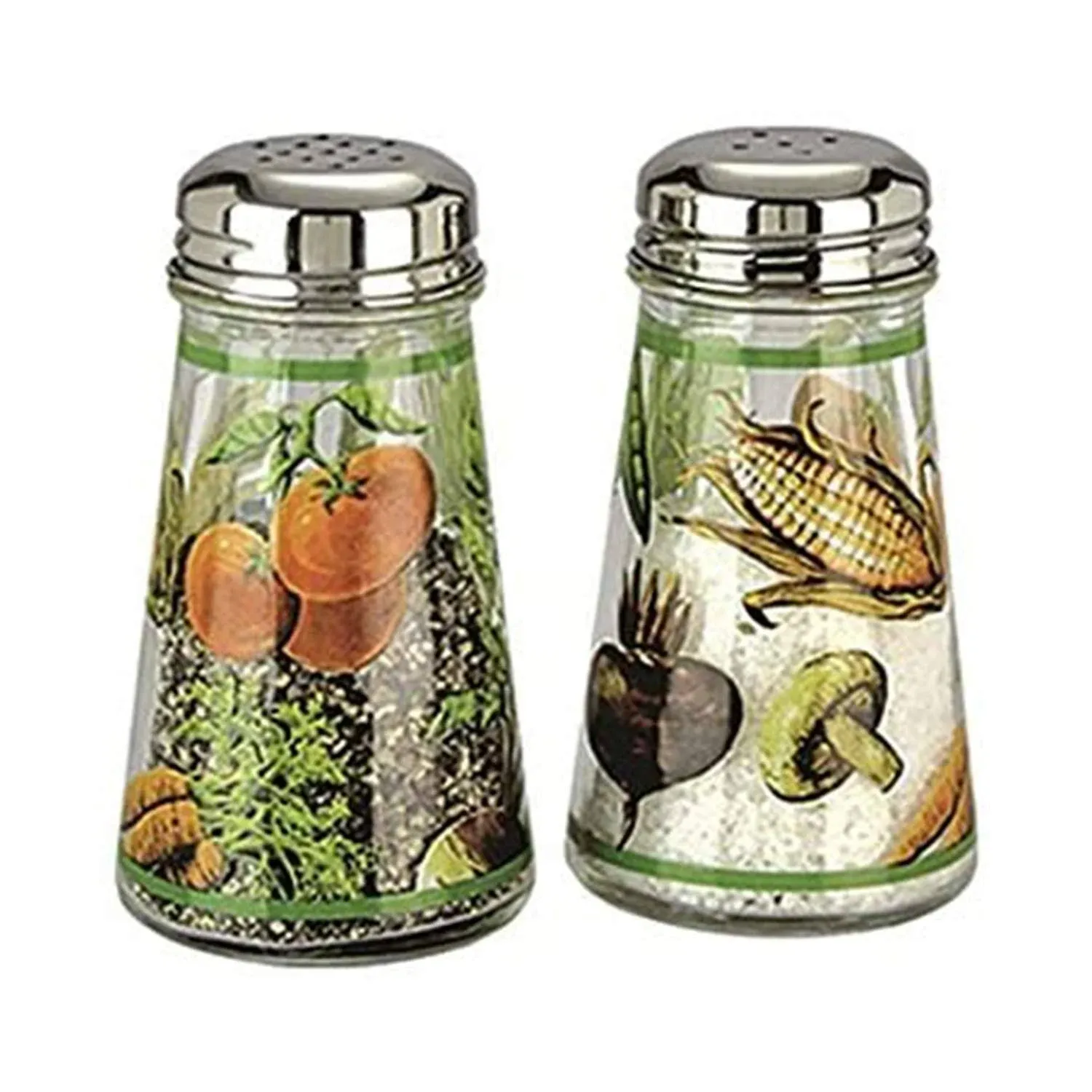 Grant Howard Hand Painted Veggies Tapered Salt and Pepper Shaker Set