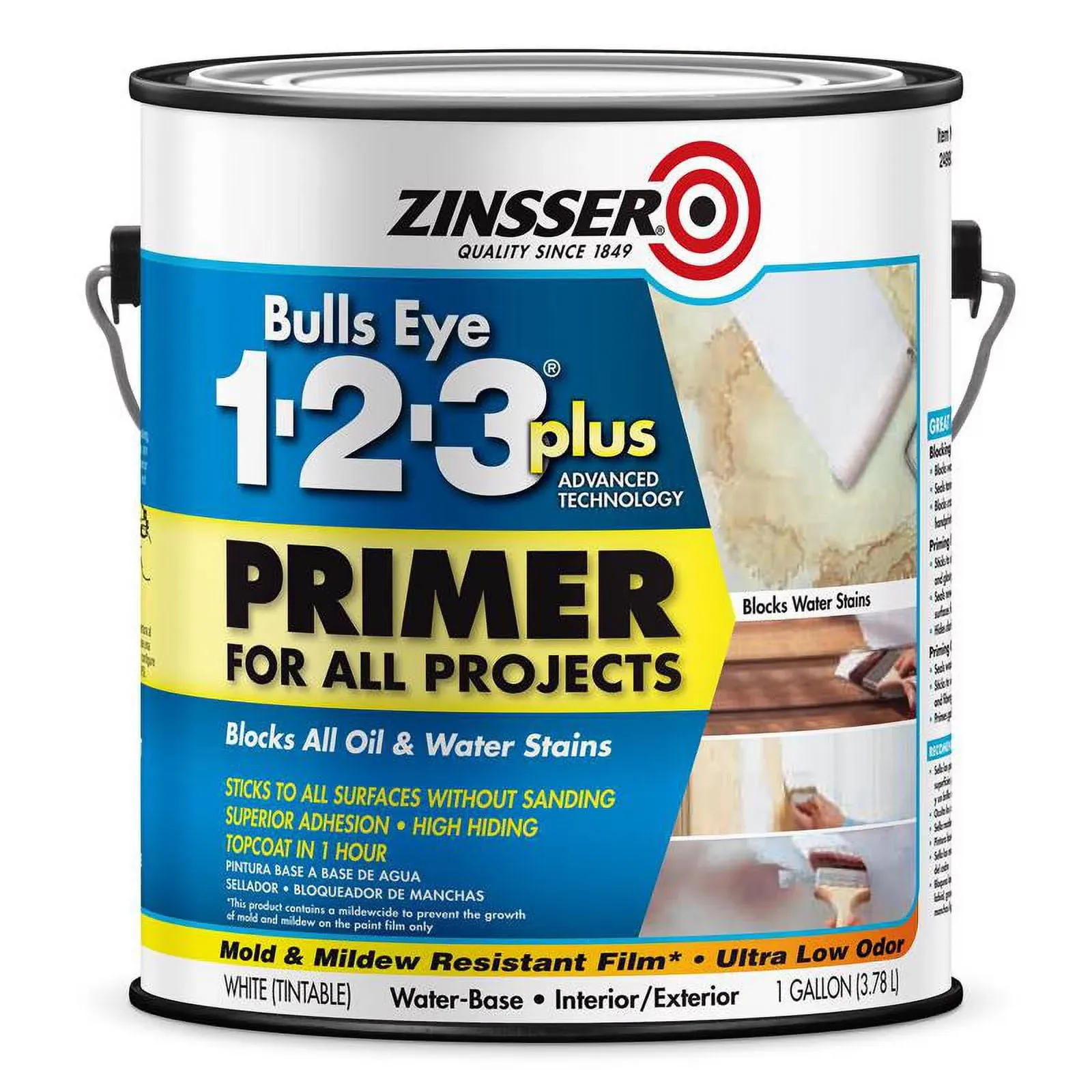 Zinsser Bulls Eye 123 Plus White Primer For All Surfaces 1 qt.