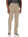 Savane Men's Flat Front Stretch Ultimate Performance Chino, Mid Khaki