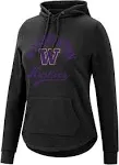 Colosseum Women's Washington Huskies Black Crossover Pullover Hoodie, Large