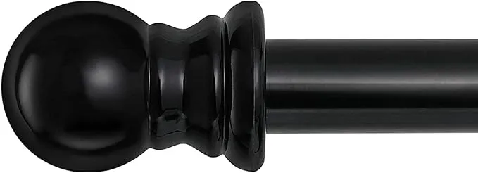 Black Curtain Rods For Windows 66 To 144&#034; Long Curtain Rods For Grommet Drapes1 