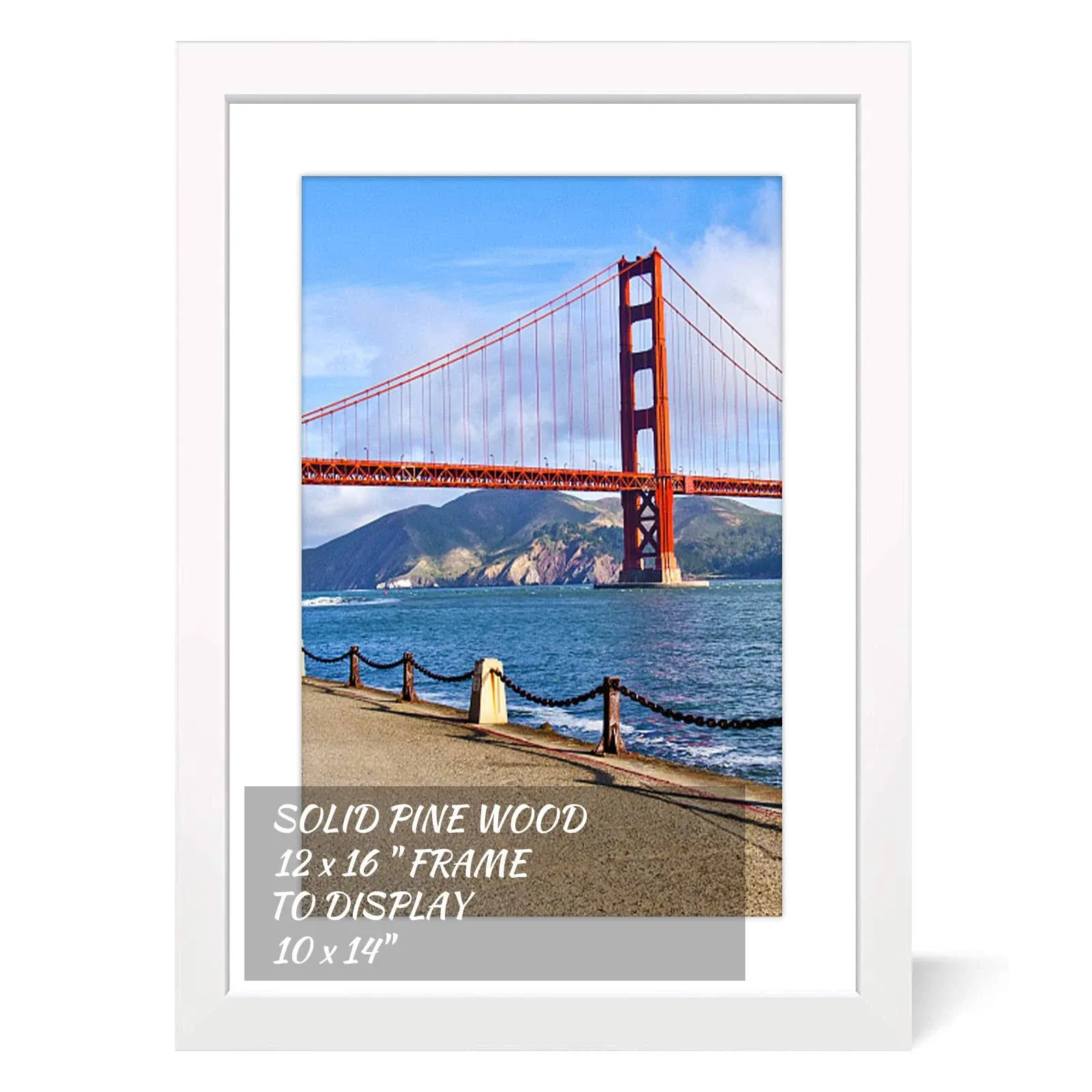 POUYCIW 12x16 inch Wood Picture Frame for Wall Hanging Square Photo Frames with ...