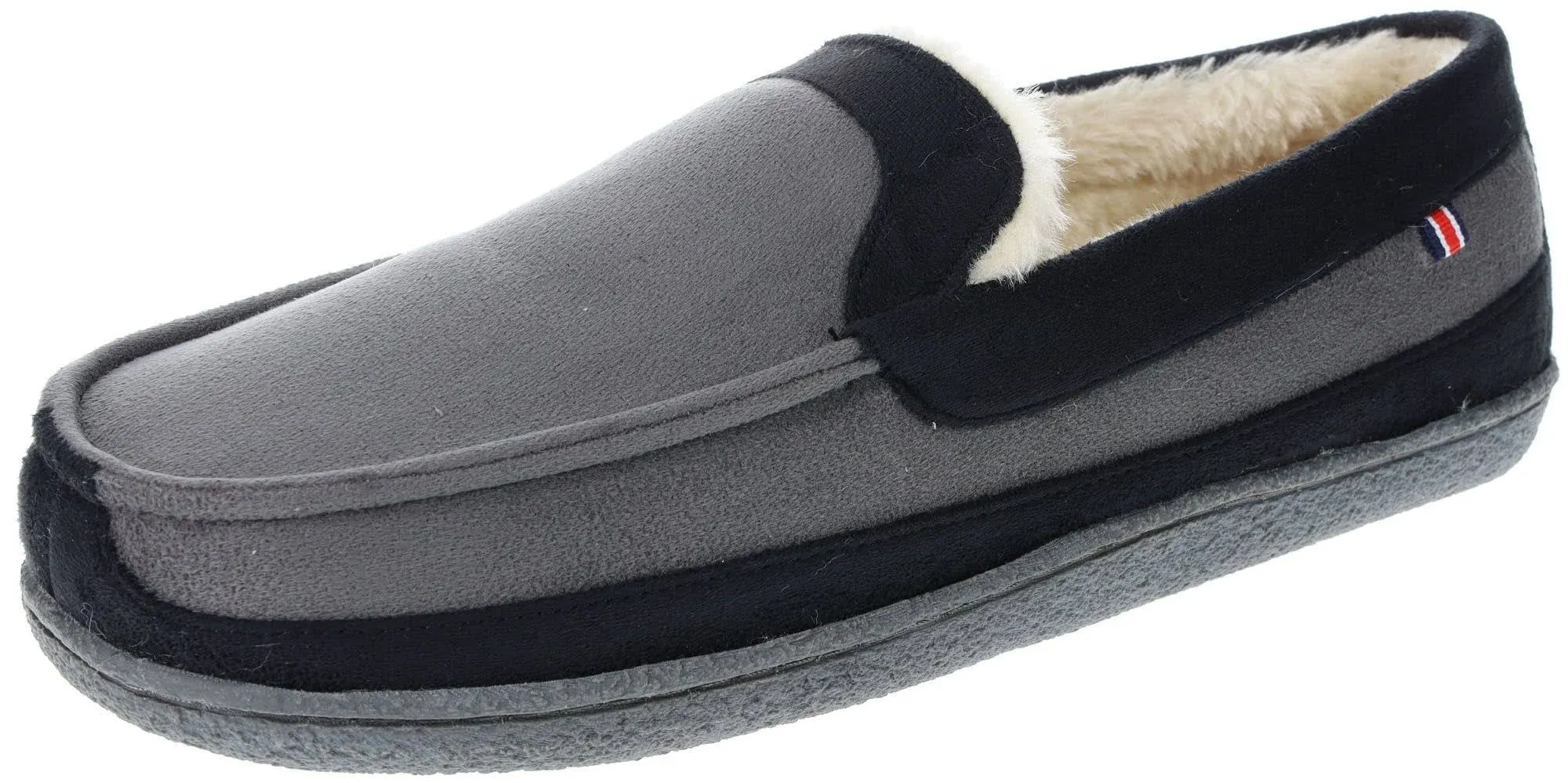 IZOD Men's Two-Tone Moccasin Slipper, Warm Soft Classic Slip-On, Men's Sizes 8 to 13