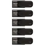 PNY 64GB Attach� 4 USB 2.0 Flash Drive 5-Pack