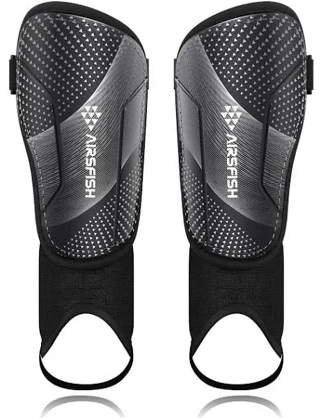 Upgraded Soccer Shin Guards for Kids Youth Adults, CE Certified AirsFish Shin ...