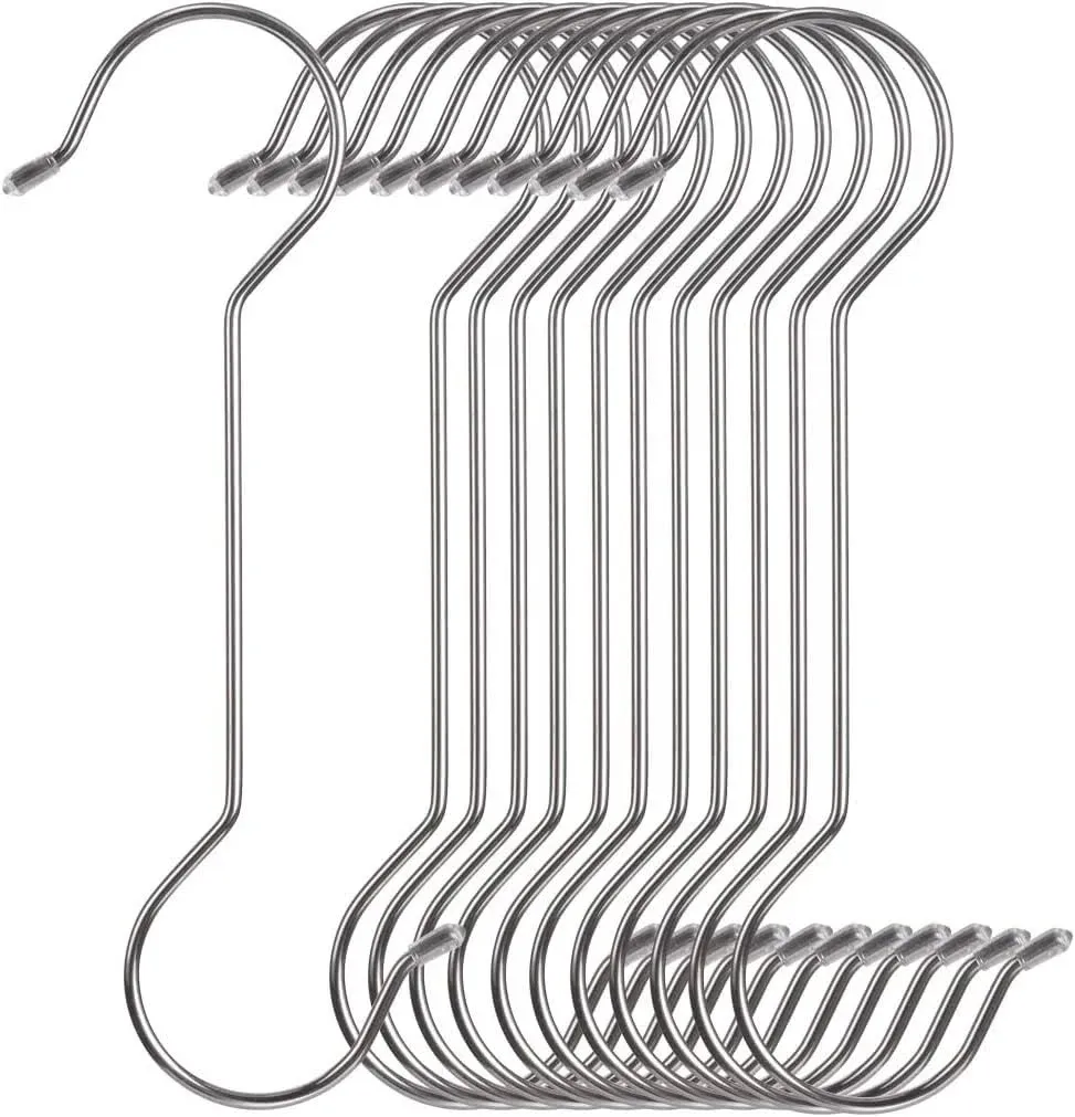 EveStroKA 12 Pack 9.8 inch S Shaped Large Hooks Stainless Steel Metal for Hanging ...