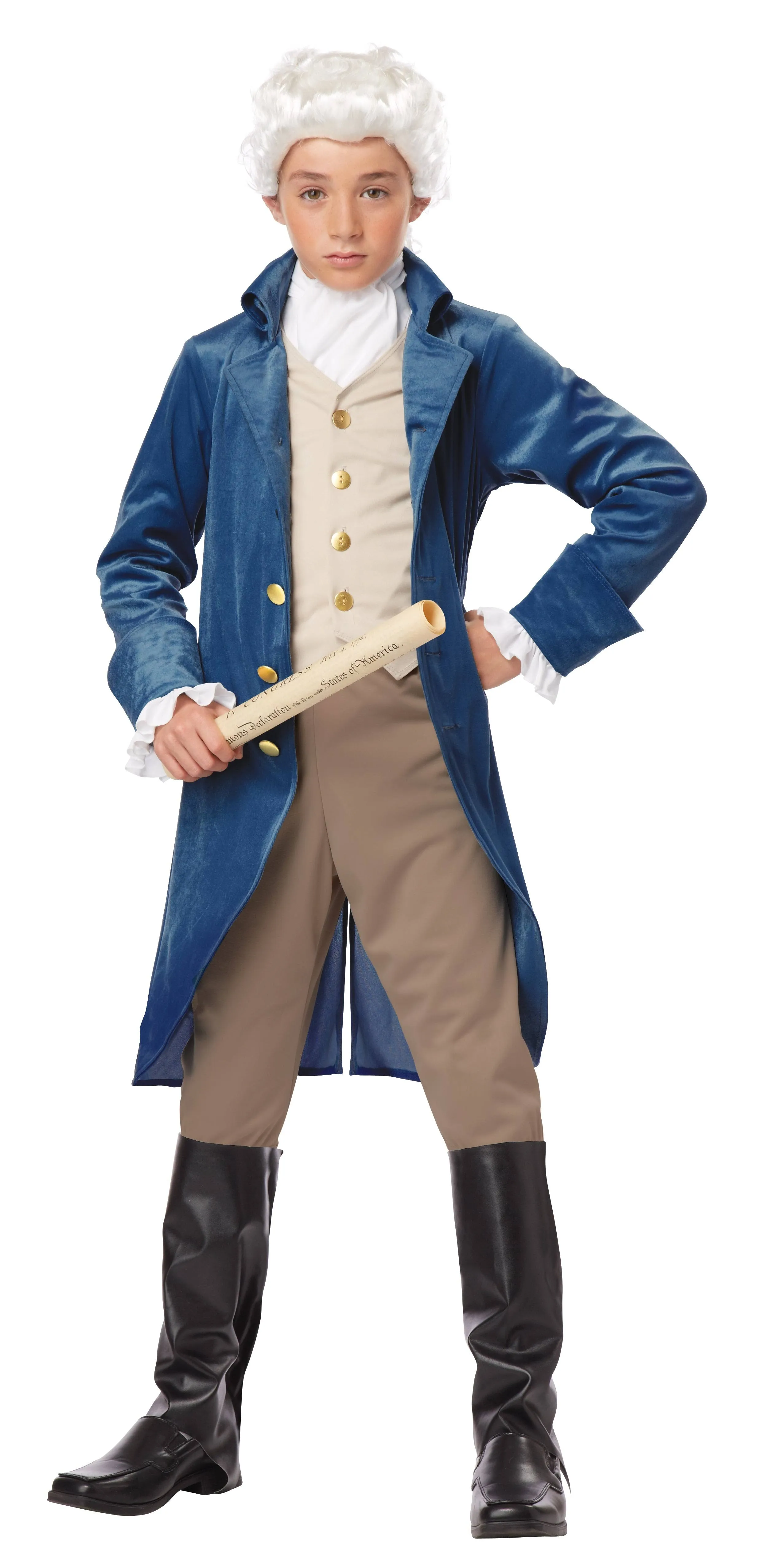 Size: Large #00429 President George Washington / Thomas Jefferson Colonial Child Costume