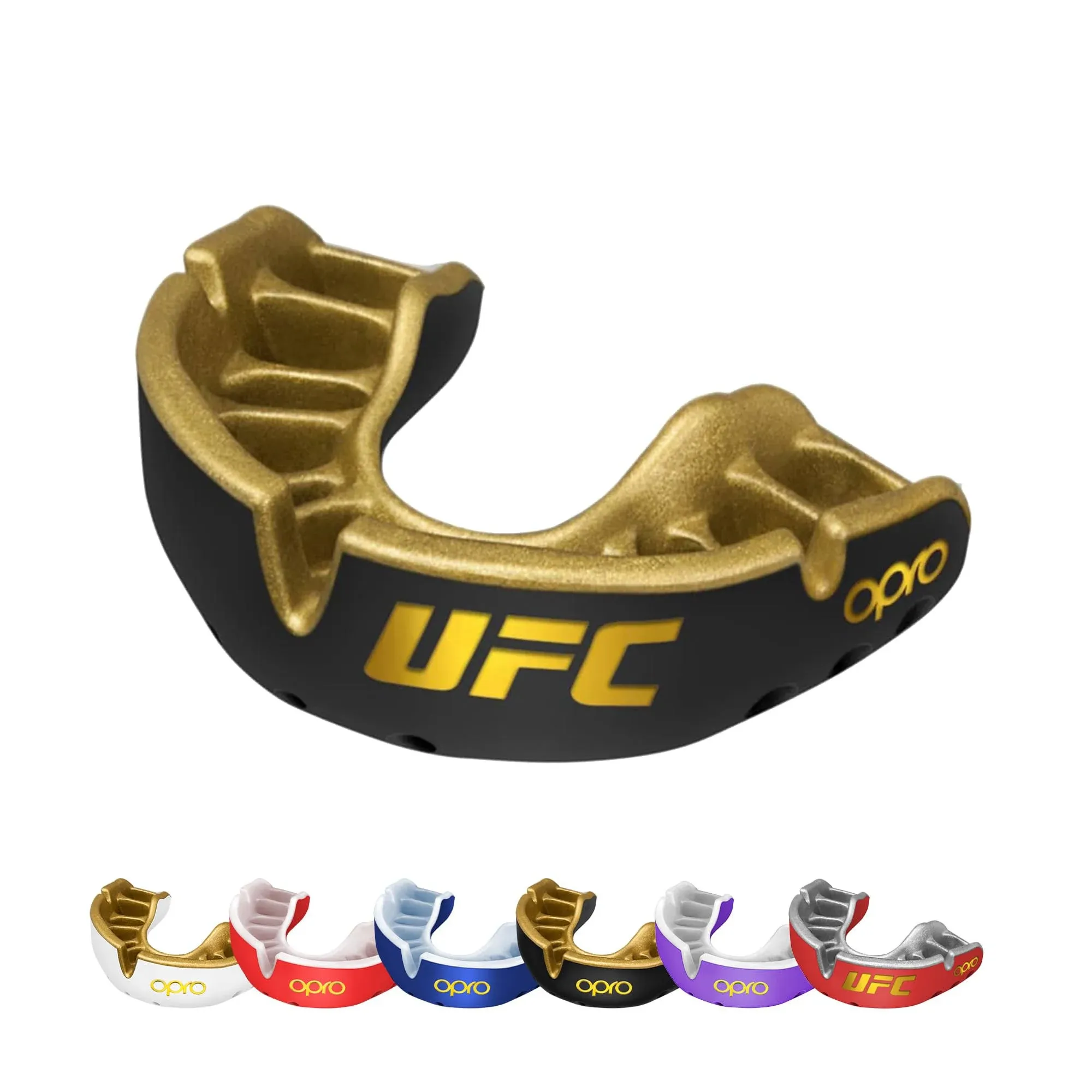 OPRO Gold Level Mouth Guard with Enhanced Breathability and Superior Comfort for Football, Rugby, Hockey, MMA, and Boxing - Dual Layer Protection Mouthpiece with Case