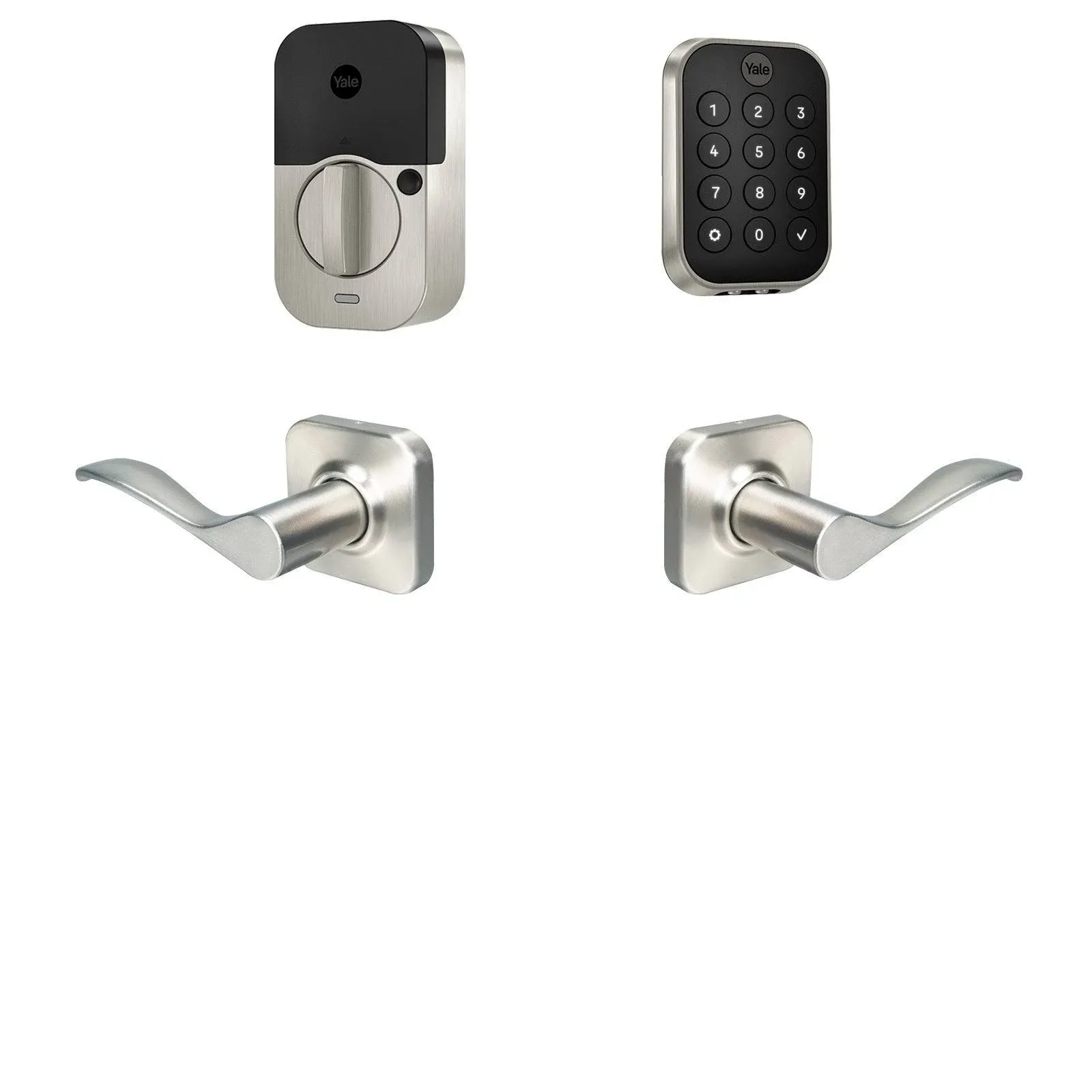 Yale Assure Lock 2 Key-Free Touchscreen with Wi-Fi and Norwood Lever in Satin Nickel