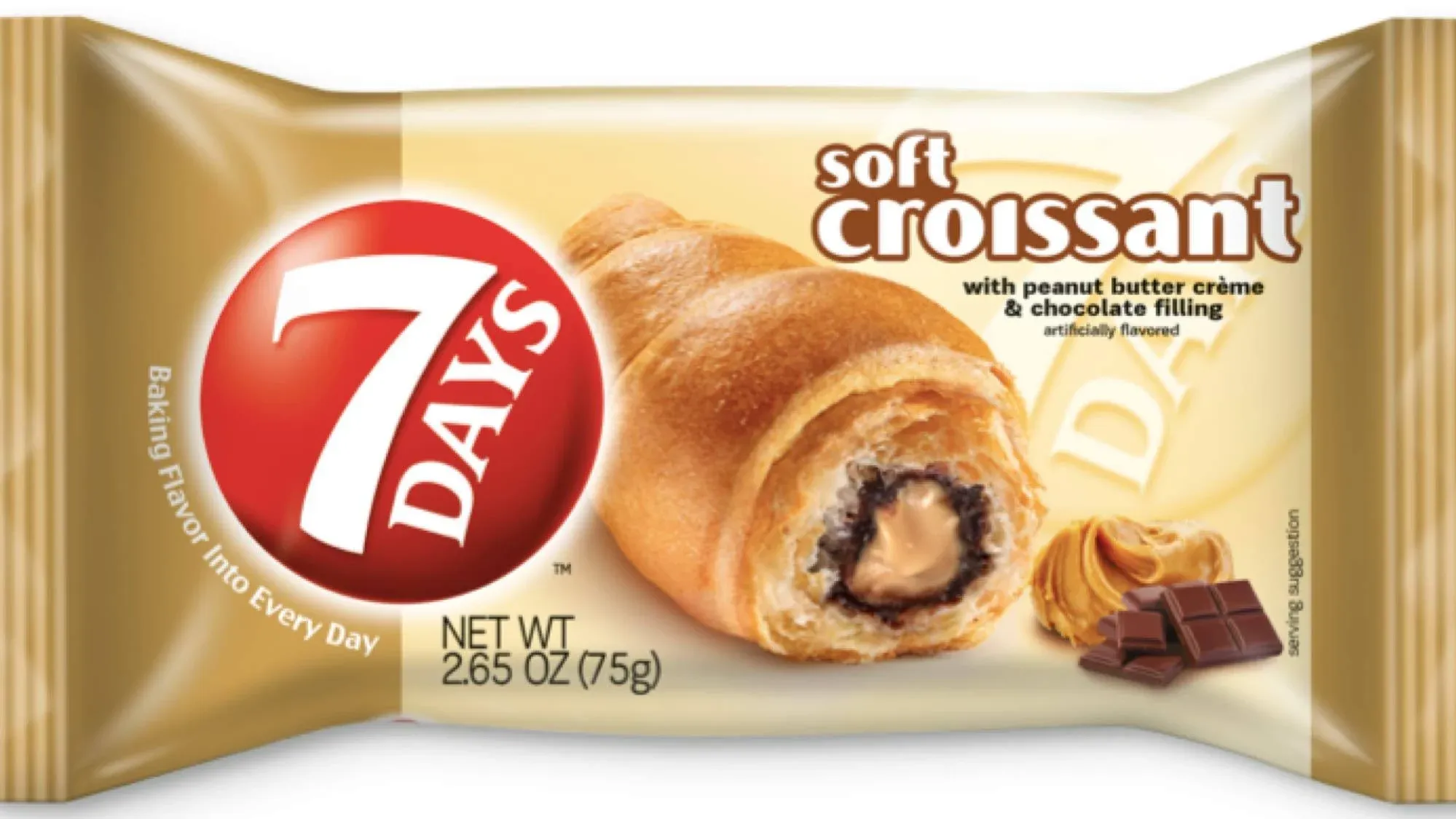 7 Days Soft Croissant Peanut Butter & Chocolate 2.65 oz (6-pack)