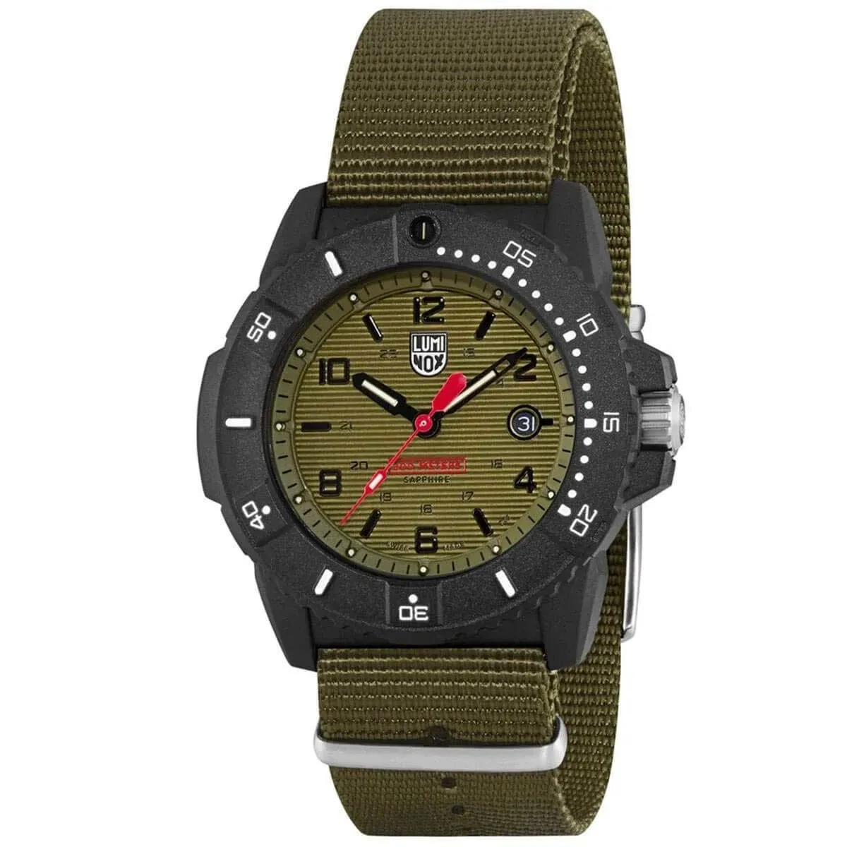 Luminox Men's Quartz Watch - Navy Seal 3600 Series Green Dial Strap Dive | 3617.SET