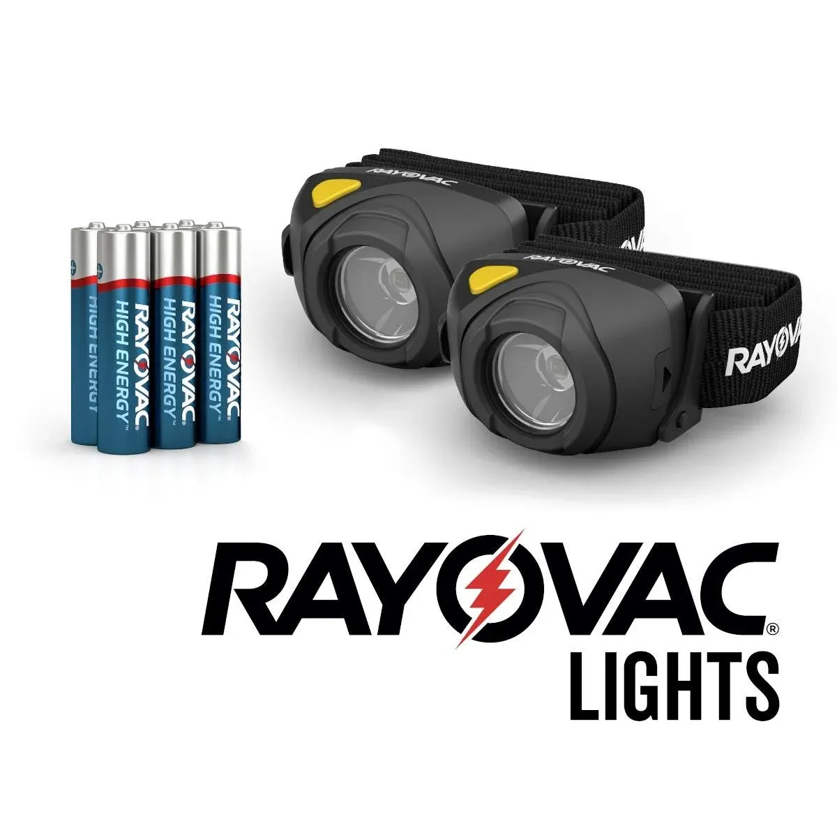 Rayovac 2 Pack Virtually Indestructible LED Headlamp Flashlight, Use for Camping Accessories, Hurricane Supplies, Survival Kit, 300 Lumens, Batteries Included (DIYHPHL3AAA-B2TA)