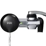 PUR PLUS Faucet Mount Water Filtration System, Horizontal, Black/Chrome, PFM200B