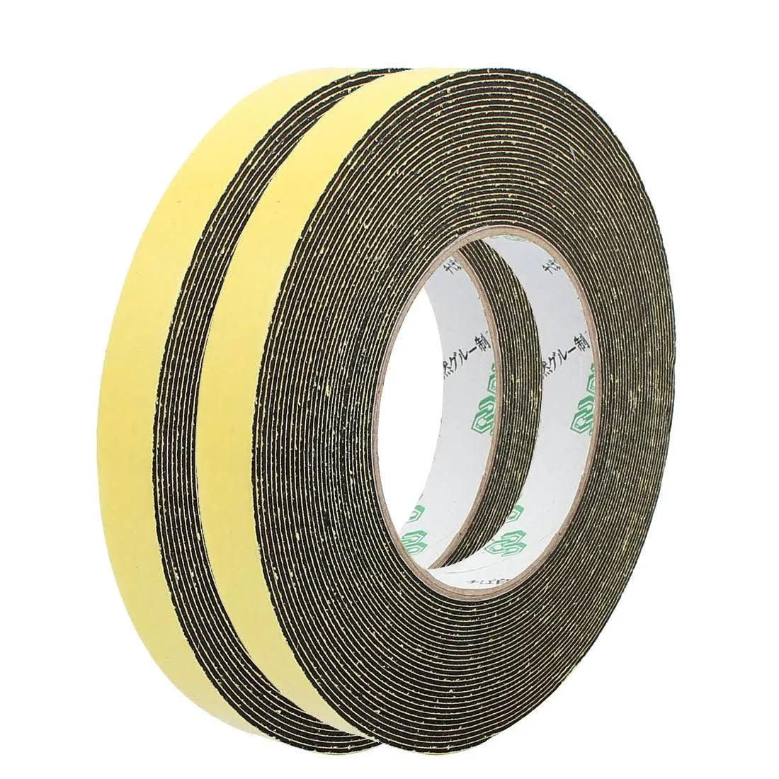 2pcs 15mm Width 1mm Thickness Single Side Sponge Foam Tape Black 10 Meter Length