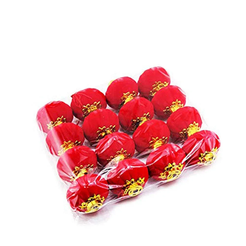 Yahpetes Red Lantern 16 Pcs Lucky Hanging Lanterns Decoration 1.97"X2.17" New Year Wedding Party Hang Mini Lantern Home Decoration for Chinese Spring Festival and Celebration