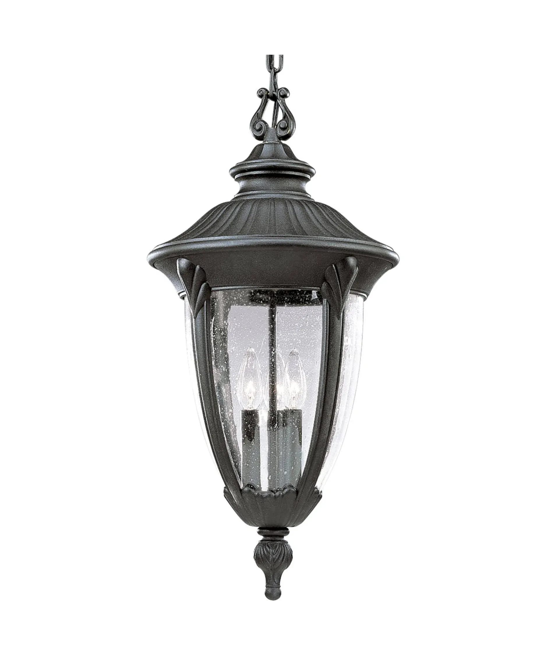 Meridian 3 Light 12 inch Textured Black Outdoor Hanging Lantern