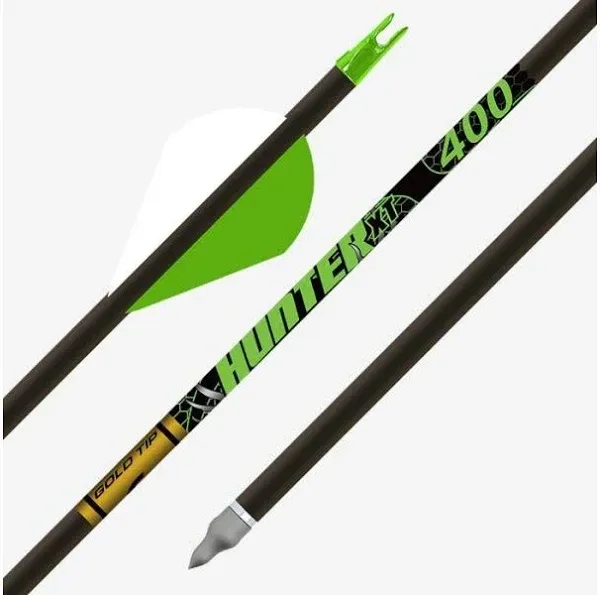 6 Hunter XT 340 Gold Tip Arrows