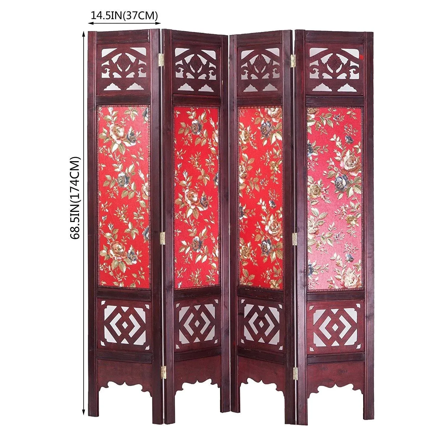 Vintage Oriental Style 4 Panels Screen Room Divider FUR9120