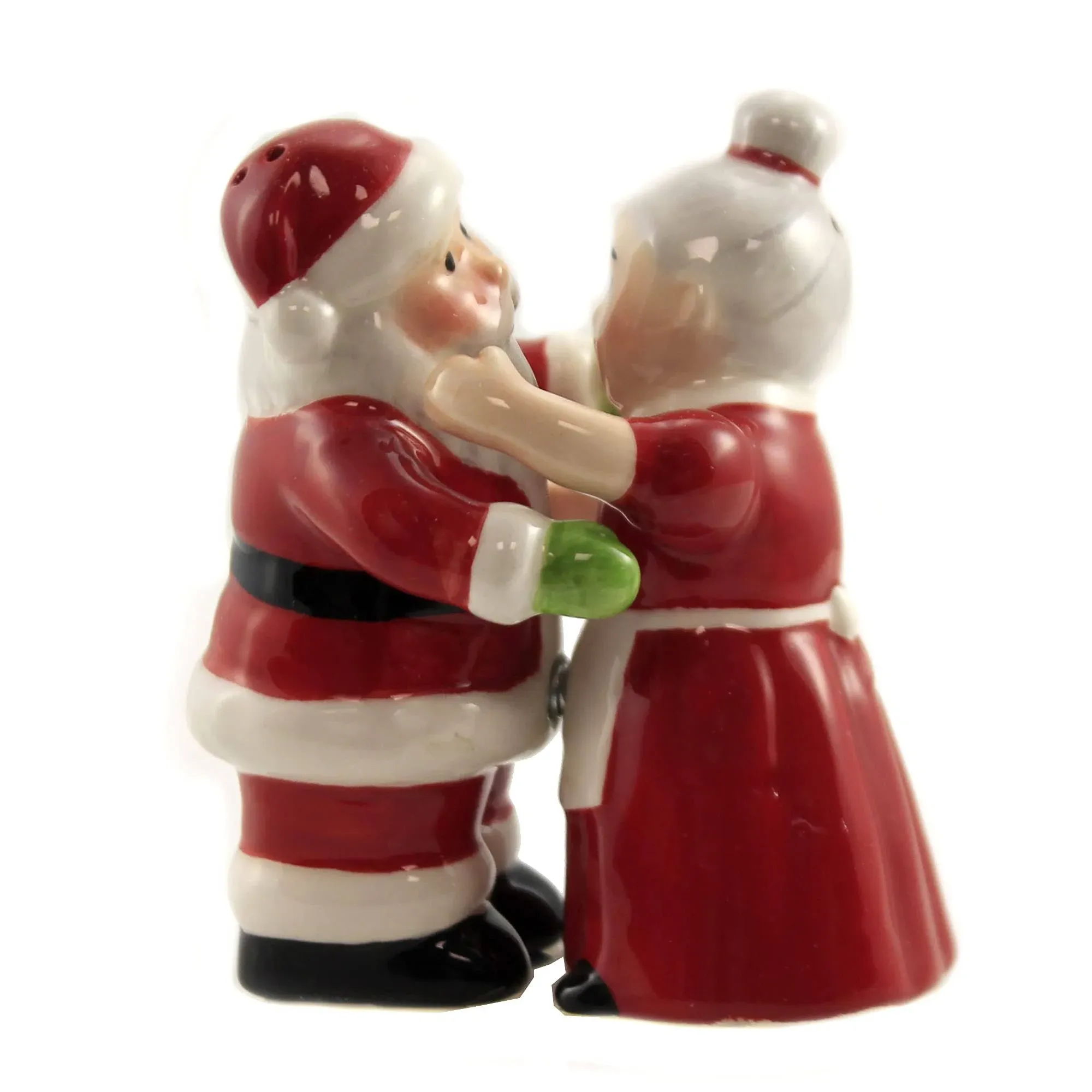 Pacific Trading Santa and Mrs Claus Hugging Salt and Pepper Shaker Set 3.5 Inch