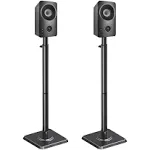 Mounting Dream Speaker Stands - Height Adjustable Speaker Stand for Vizio, Polk, JBL, Sony, Speaker Stands Pair with Wire Management (Holds Up