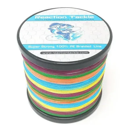 Reaction Tackle Braided Fishing Line - Pro Grade Power Performance for Saltwater or Freshwater Fish - Colored Fishing Line Braid for Extra Visibility