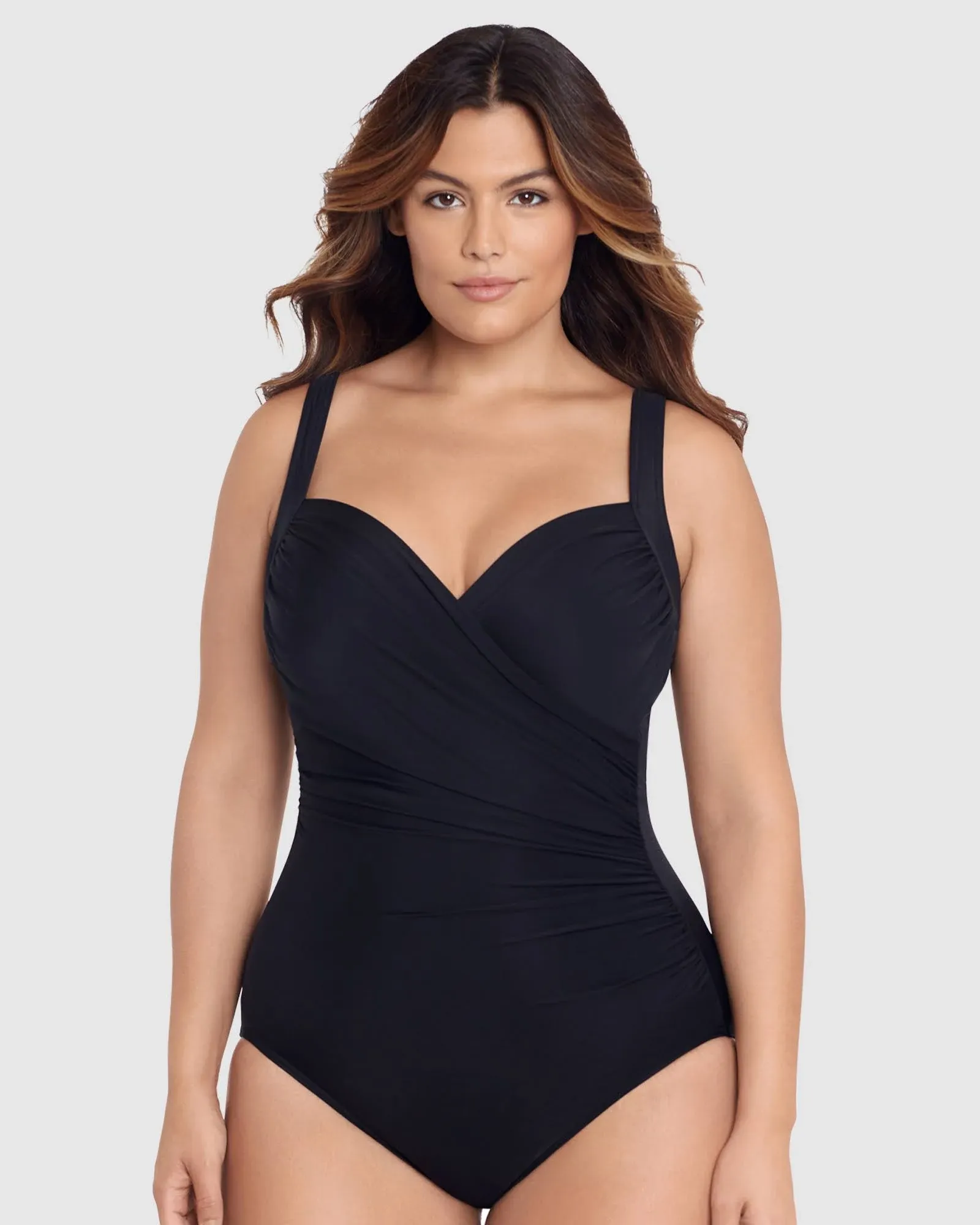 Miraclesuit Swim Sanibel Underwired Shaping Swimsuit Plus in Black 24W