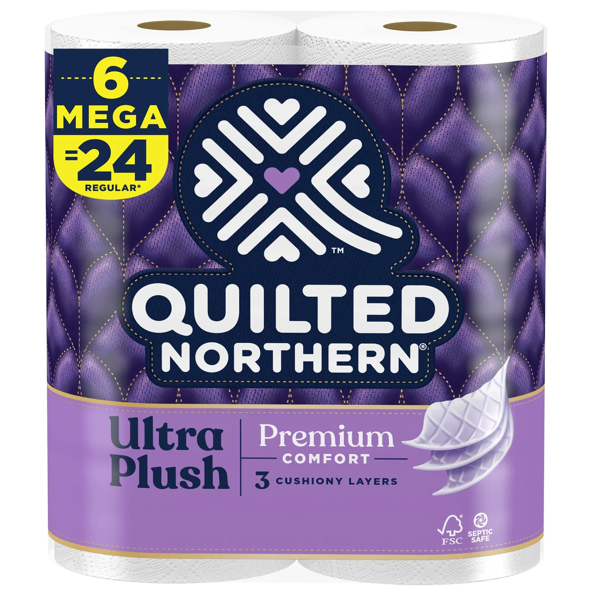 Quilted Northern Ultra Plush Toilet Paper, 6 Mega Rolls