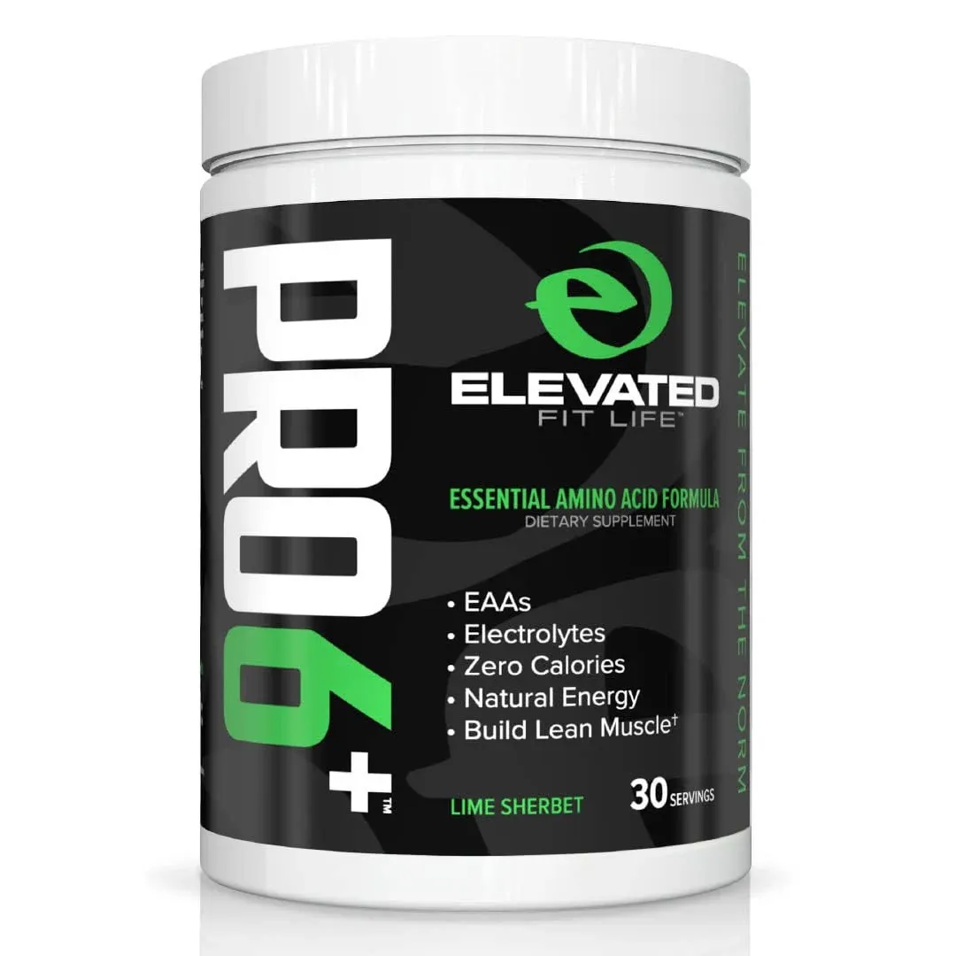 Elevated PRO6+ Essential Amino Acids Supplement - BCAAs Amino Acids Pre Workout Powder for Men and Women, EAAs to Build Lean Muscle & Reduce Post Workout Fatigue, 30 Servings (Lime Sherbet)