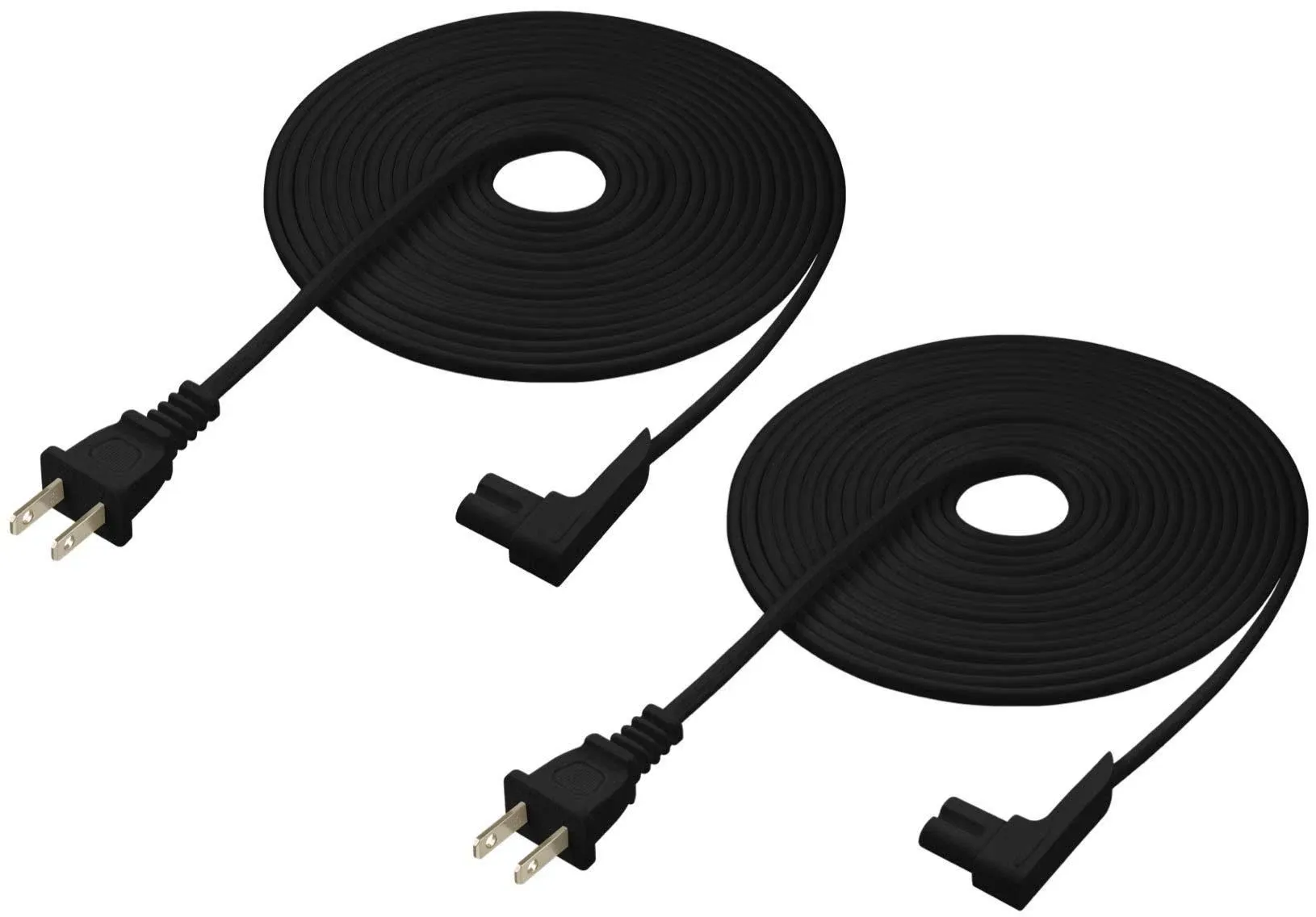 16-Foot 2-Pack Power Cord Compatible with Sonos One, Sonos One SL, Sonos Play-1 Speakers - Power Plug Cable (Extra Long, Black)