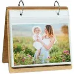 ZEEYUAN 60 Pockets of 4x6 Photo Frame Flip Photo Album on Stand 4x6 Wooden Picture Frames Collection, Other