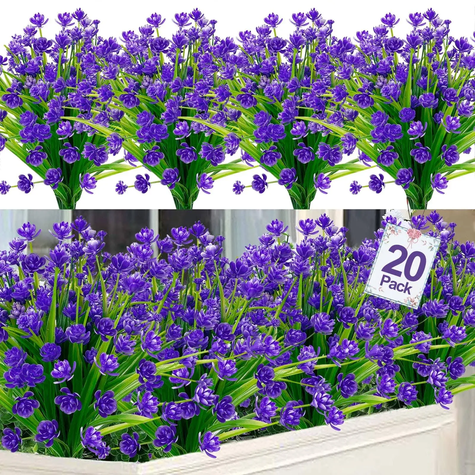 The Turnmeon 20 Bundles Artificial Flowers For Outdoor Decoration, Spring Summer