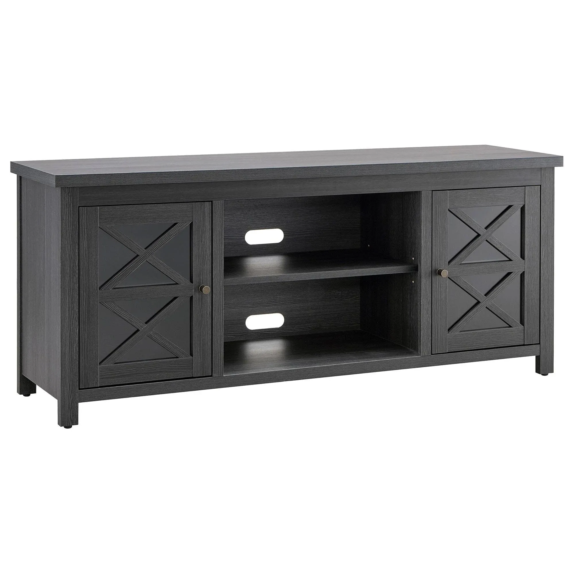 Colton Rectangular TV Stand for TV's up to 65 in Charcoal Gray