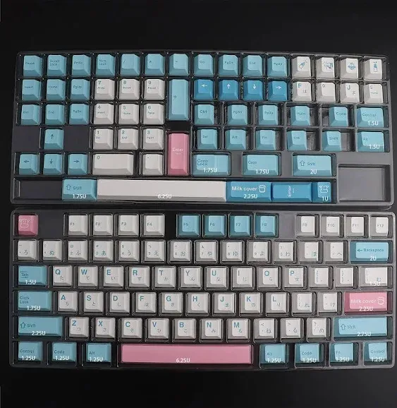 Hyekit 140 Keys PBT Dye-Sublimation Milk Cover Keycaps for Mechanical Keyboard