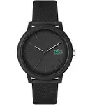 Lacoste Men's L.12.12 Black Silicone Strap Watch 42mm