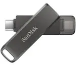 SanDisk - 128GB iXpand Flash Drive Luxe for iPhone Lightning and Type-C Devices - Black