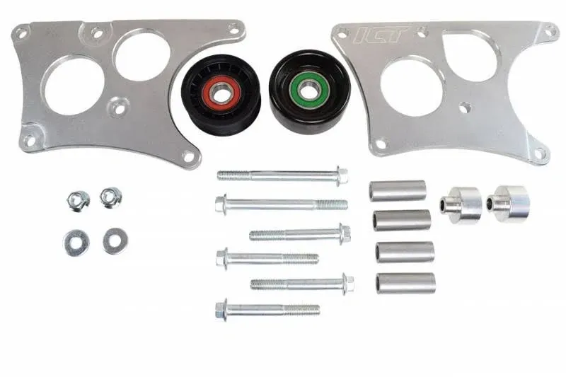 ICT Billet Heavy Duty Billet Alternator Bracket Kit Compatible with LS Corvette LSX LS1 5.7L Top Driver Head Mount 551566-1